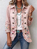 Anthea | Floral Ruffle Button-Front Jacket