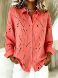 Bree | Elegant Button-Front Printed Blouse