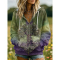 Evie | Nature-Print Zip-Up Hoodie