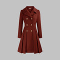 Gia | Double-Breasted Pleated A-Line Coat