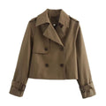Kayla | Cropped Double-Breasted Trench Coat