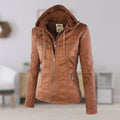 Lucinda | Hooded Moto Jacket with Removable Hood