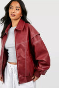 Tahlia | Oversized Contrast-Stitch Bomber Jacket