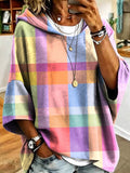Angourie | Colorful Check Hooded Pullover